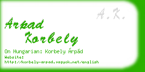 arpad korbely business card